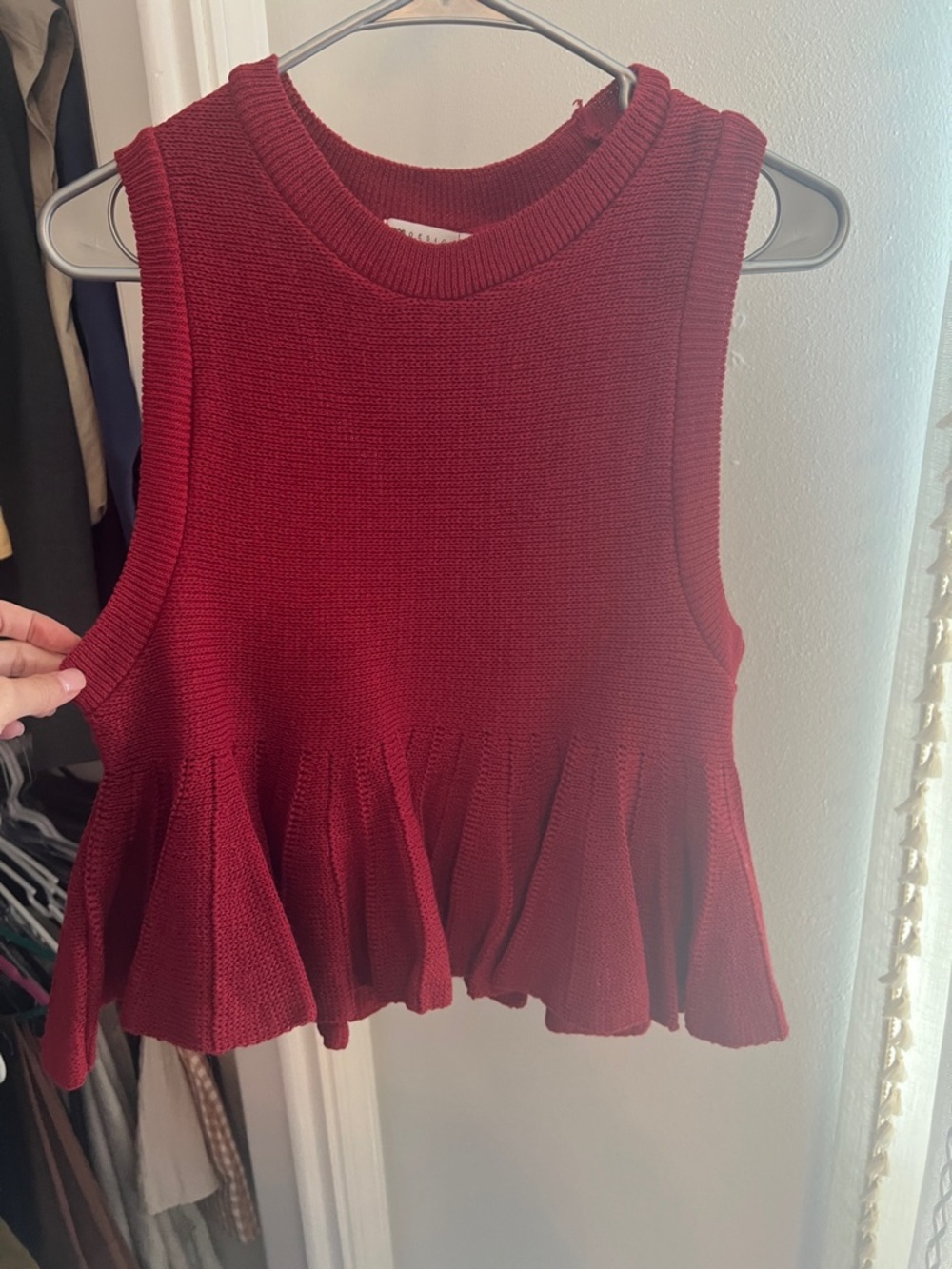 Asos Sleeveless Peplum Knit Top